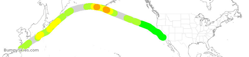 Turbulence forecast map for CAL5118, TPE to LAX