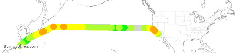 Turbulence forecast map for CAL5137, LAX to TPE