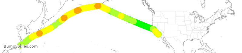 Turbulence forecast map for CAL5138, CTP to LAX