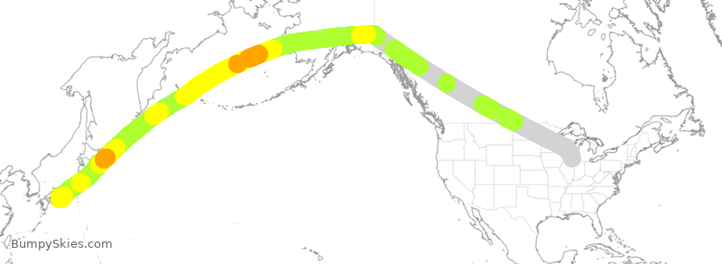Turbulence forecast map for CAL5141, ORD to JBB