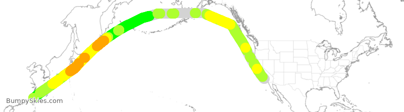 Turbulence forecast map for CAL5161, LAX to TPE
