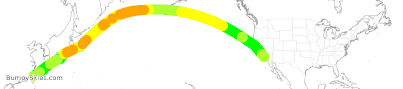 Turbulence forecast map for CAL5162, TPE to LAX