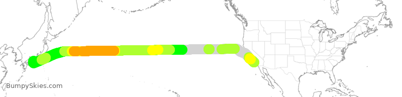 Turbulence forecast map for CAL5165, LAX to KIX