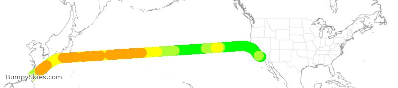 Turbulence forecast map for CAL5166, TPE to LAX