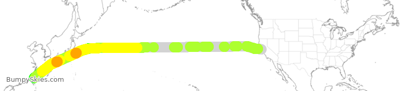 Turbulence forecast map for CAL5175, SFO to TPE