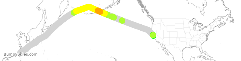 Turbulence forecast map for CAL5176, TPE to SFO