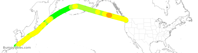 Turbulence forecast map for CAL5235, SEA to CTP