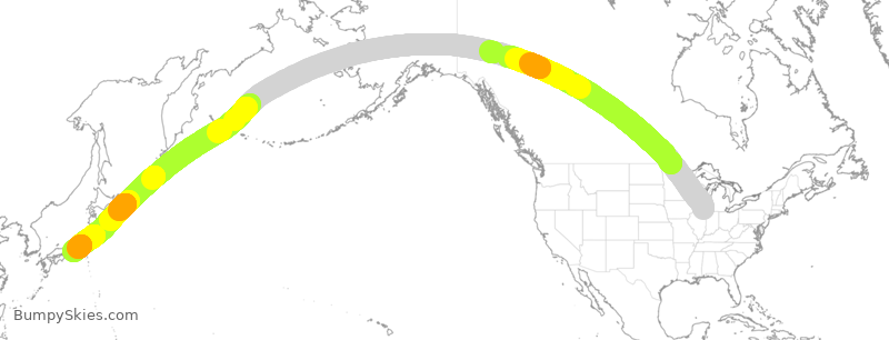 Turbulence forecast map for CAL5313, ORD to NGO