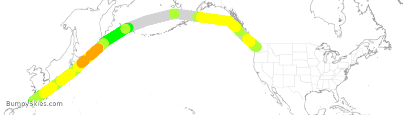 Turbulence forecast map for CAL5335, SEA to TPE