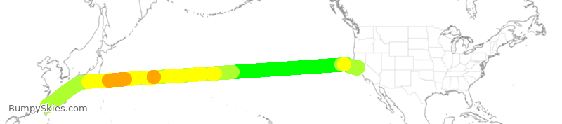 Turbulence forecast map for CAL5346, TPE to SFO