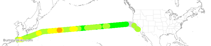 Turbulence forecast map for CAL7, LAX to TPE