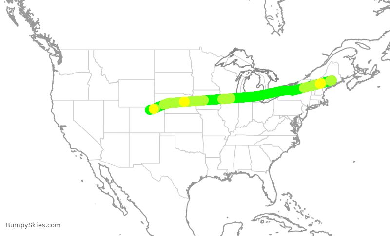 Turbulence forecast map for CBE17, BGR to FNL