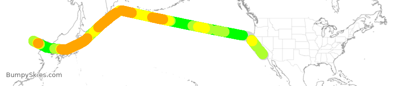 Turbulence forecast map for CCA3196, LAX to PEK