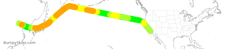 Turbulence forecast map for CCA3199, LAX to PEK