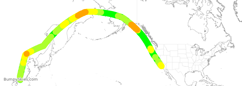 Turbulence forecast map for CCA769, SZX to LAX