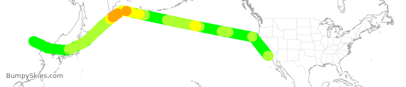 Turbulence forecast map for CCA8434, LAX to PEK