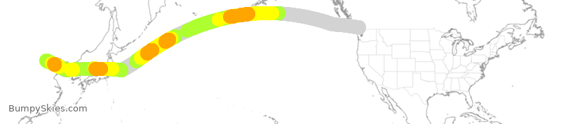 Turbulence forecast map for CCA992, YVR to PEK