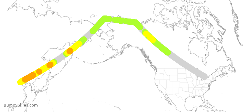 Turbulence forecast map for CCA994, YYZ to BAA