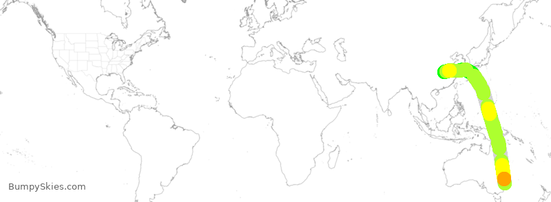 Turbulence forecast map for CES2022, SYD to WUH