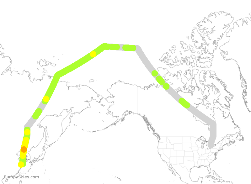 Turbulence forecast map for CES208, YYZ to SPD