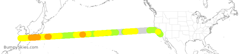 Turbulence forecast map for CES583, SPD to LAX