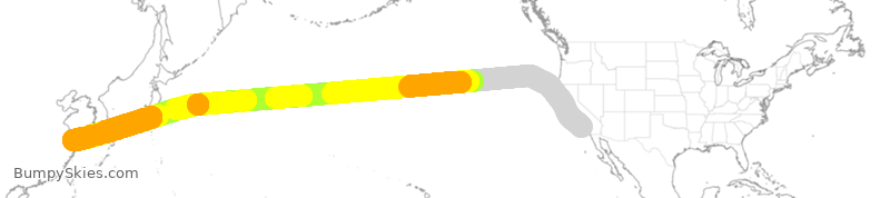 Turbulence forecast map for CES586, LAX to SPD