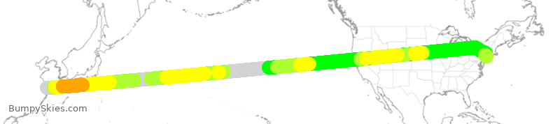 Turbulence forecast map for CES587, SPD to JFK