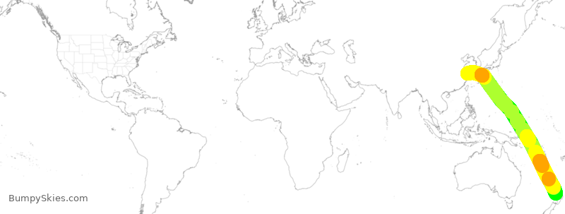 Turbulence forecast map for CES779, SPD to ZAA