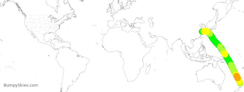 Turbulence forecast map for CES780, ZAA to SPD