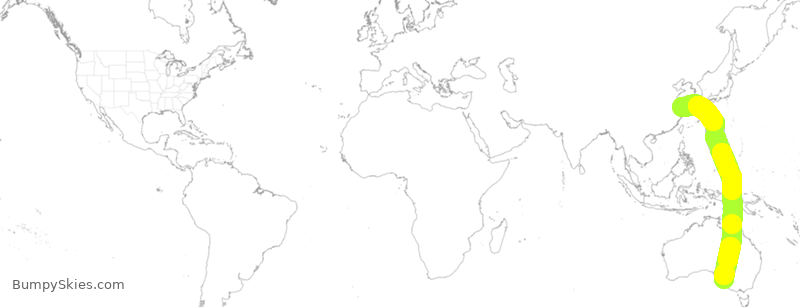 Turbulence forecast map for CES782, ADL to PVG