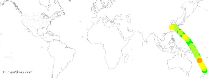 Turbulence forecast map for CES877, SHC to ZAA