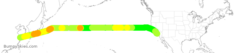 Turbulence forecast map for CES9583, PVG to LAX