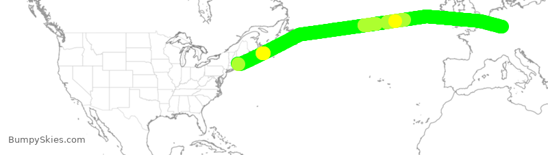 Turbulence forecast map for CFG039, BOS to FRA