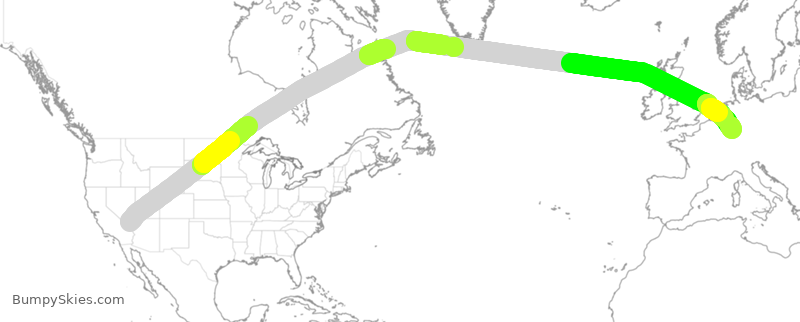 Turbulence forecast map for CFG063, LAS to DDF