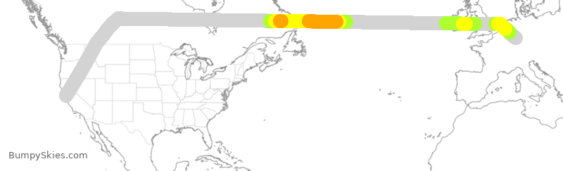 Turbulence forecast map for CFG097, SFO to DDF