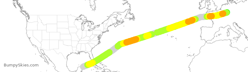 Turbulence forecast map for CFG115, MUN to DDF