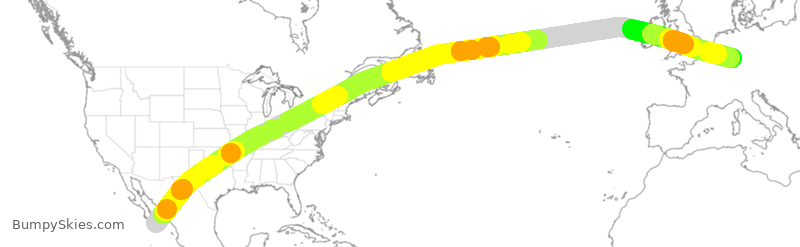 Turbulence forecast map for CFG125, MSD to DDF