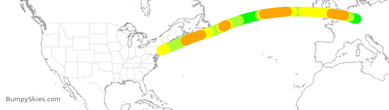 Turbulence forecast map for CFG2017, JFK to FRA