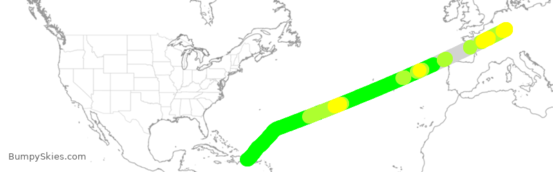 Turbulence forecast map for CFG208, DDF to DPC