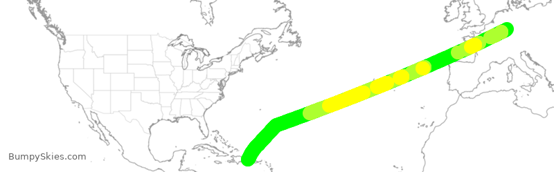 Turbulence forecast map for CFG226, DDF to DPC