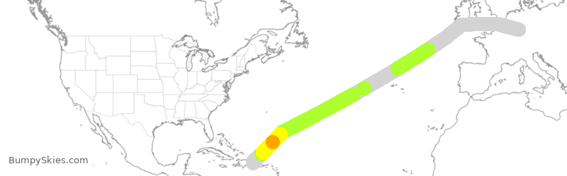 Turbulence forecast map for CFG229, DPC to DDF