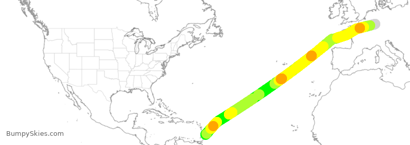 Turbulence forecast map for CFG3812, DDF to BPB