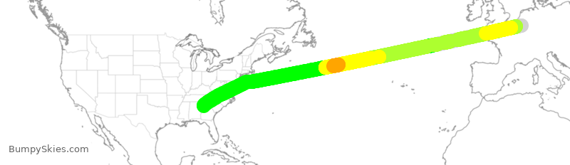 Turbulence forecast map for CHG1561, BLG to ATL