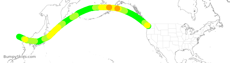 Turbulence forecast map for CHH496, SEA to PEK