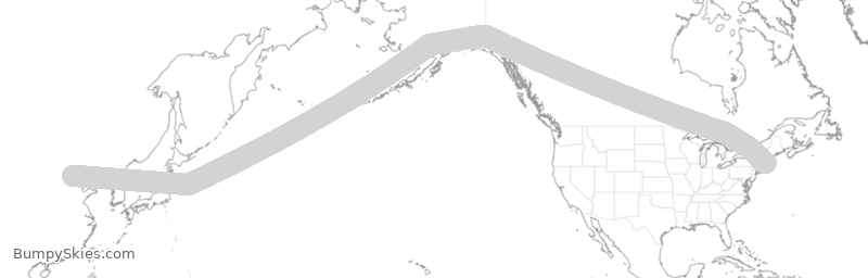 Turbulence forecast map for CHH729, BAA to BOS