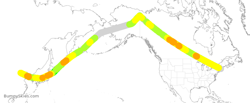 Turbulence forecast map for CHH730, BOS to PEK