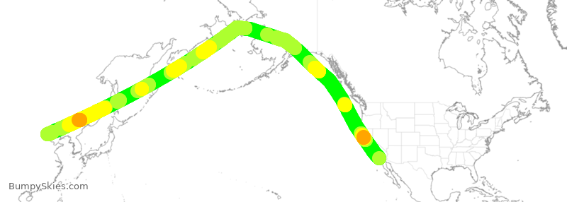 Turbulence forecast map for CHH7926, TIJ to PEK