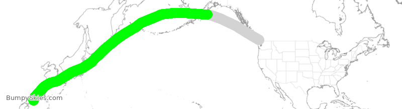 Turbulence forecast map for CHH7960, YVR to GSZ