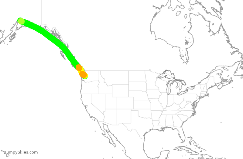 Turbulence forecast map for CKS422, TCM to ANC