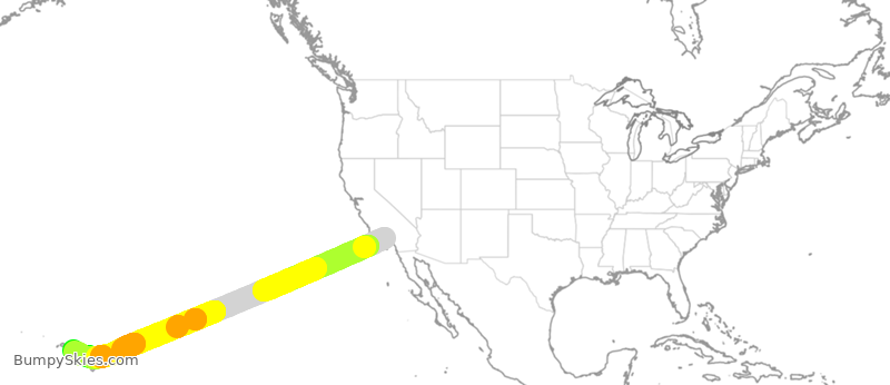 Turbulence forecast map for CKS828, LAX to HNL